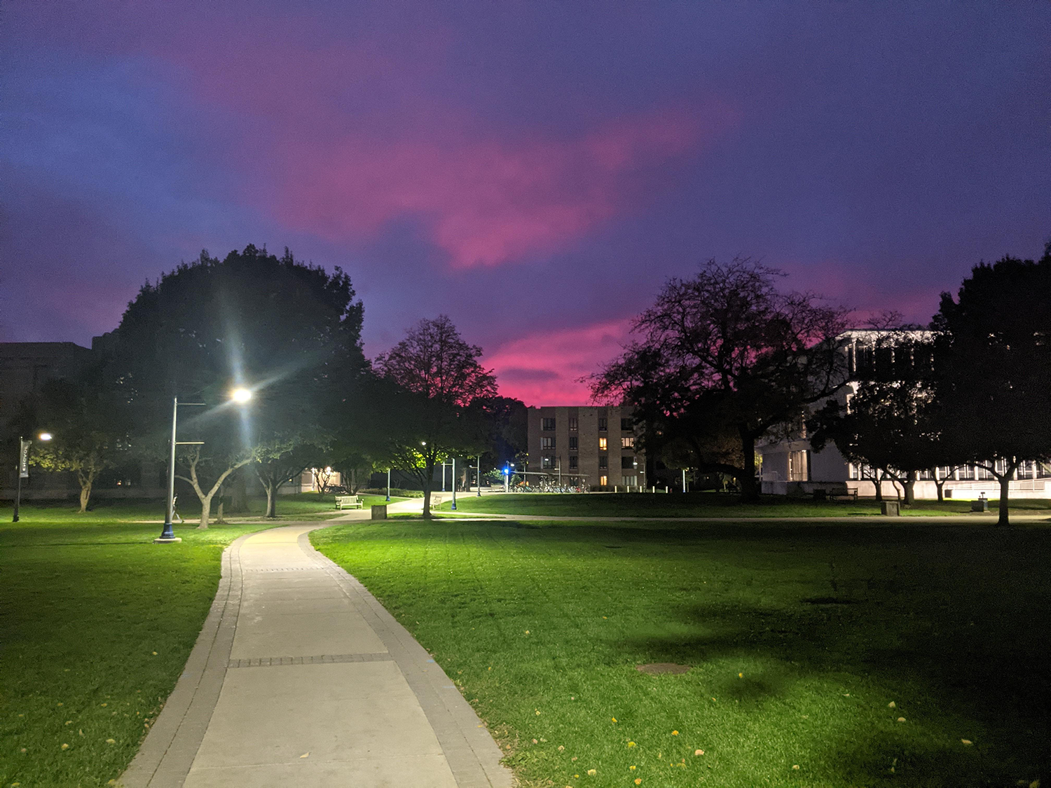 butler campus at night